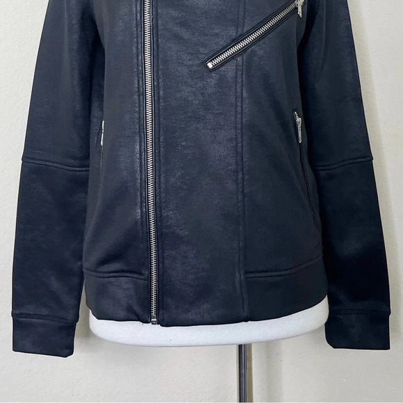 The Kooples Sport Black Vegan Leather Biker Jacket - Picture 3 of 10